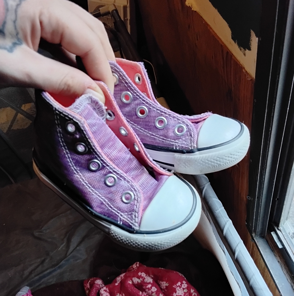 Converse Toddlee Purple High-Top Sneakers 4c